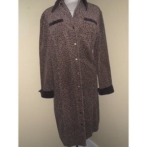 Duck Head Vintage 90s Corduroy Long Dress Coat Snap Logo Front Cuffs Collar 14